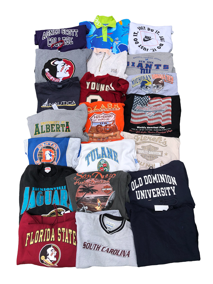 20-PIECE BRANDED PREMIUM DISNEY NIKE VINTAGE PRO-SPORT COLLEGE T-SHIRT CREWNECKS AND HOODIES BUNDLE - Wholesale 90s from AMERVINTAGE CLOTHING CO, Australia