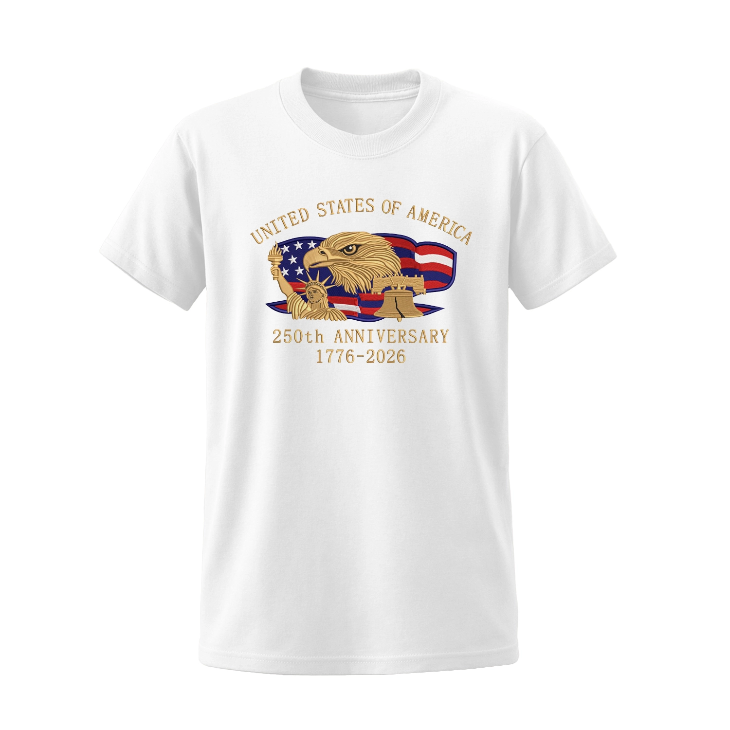 USA 250th Anniversary T-Shirt Gold Eagle Edition - Wholesale accessories from ApparelBus, United States