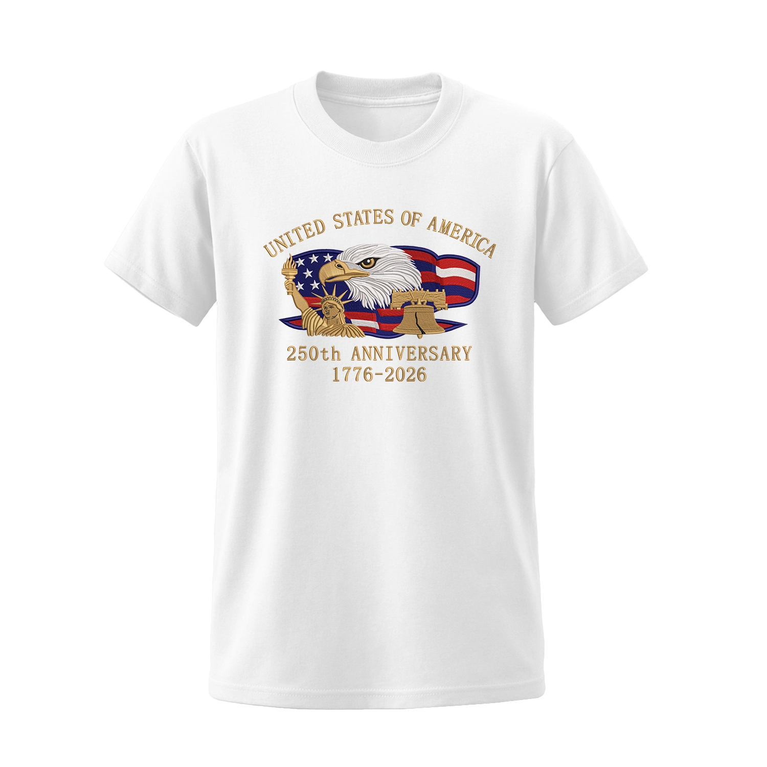 USA 250th Anniversary Unisex T-Shirt White Eagle Edition - Wholesale accessories from ApparelBus, United States