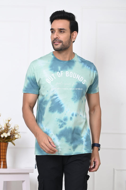 Men Round Neck Printed Half Sleeves T-Shirt - Wholesale casual from Arbour Clothing, India