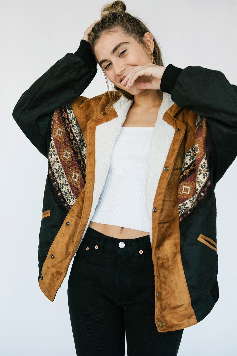 Abrigo Navajo Alaska Brown Vegan - Wholesale 80s from Arizona Vintage, Spain