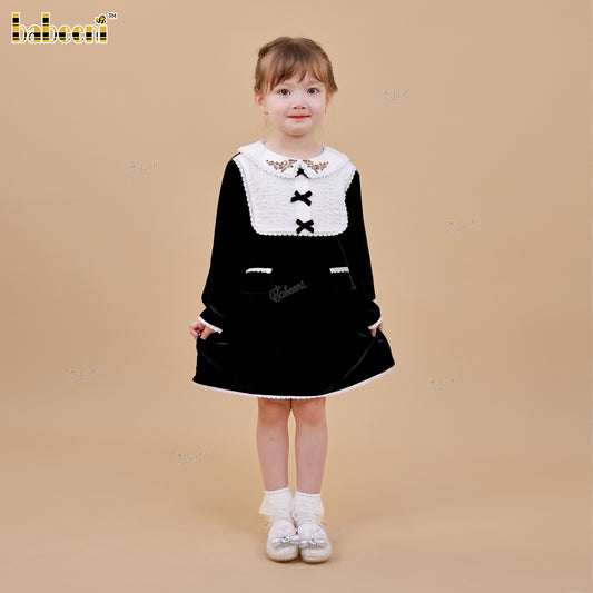 DR4506 – Black Velvet Bow Dress - Wholesale casual from Babeeni, Vietnam