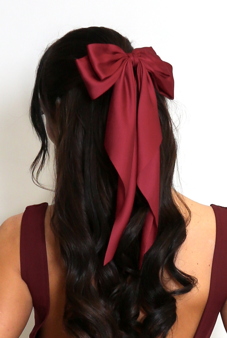 Oversized Satin Hair Bow Clip - Wholesale boho from Babez London, United Kingdom