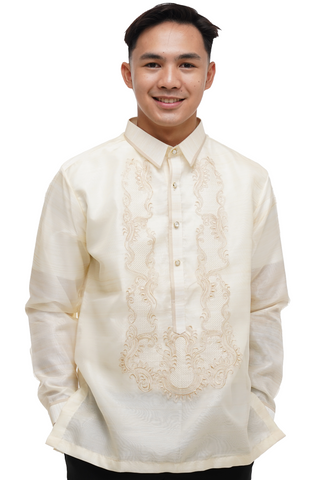 Organza Classic Barong Tagalog with Lining - Jacobo - JF589 - Wholesale casual from Barong World, United States