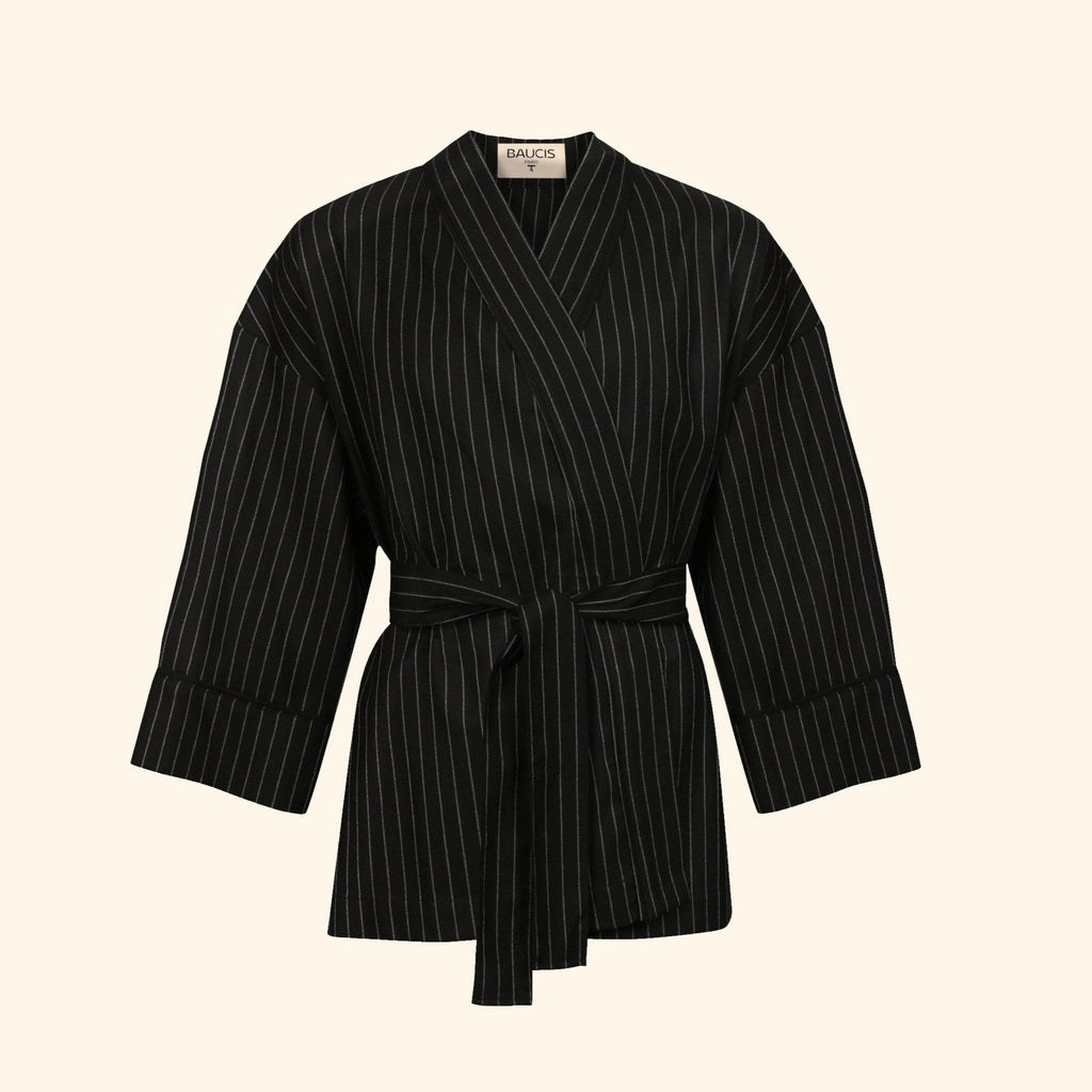 Kimono White Stripes - Wholesale boho from Baucis, France