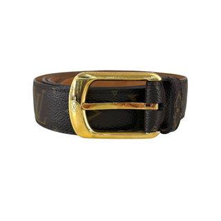 Louis Vuitton LV Initiales Monogram Canvas Belt Gold-Tone Buckle - Wholesale boho from Bella Ling, United Kingdom