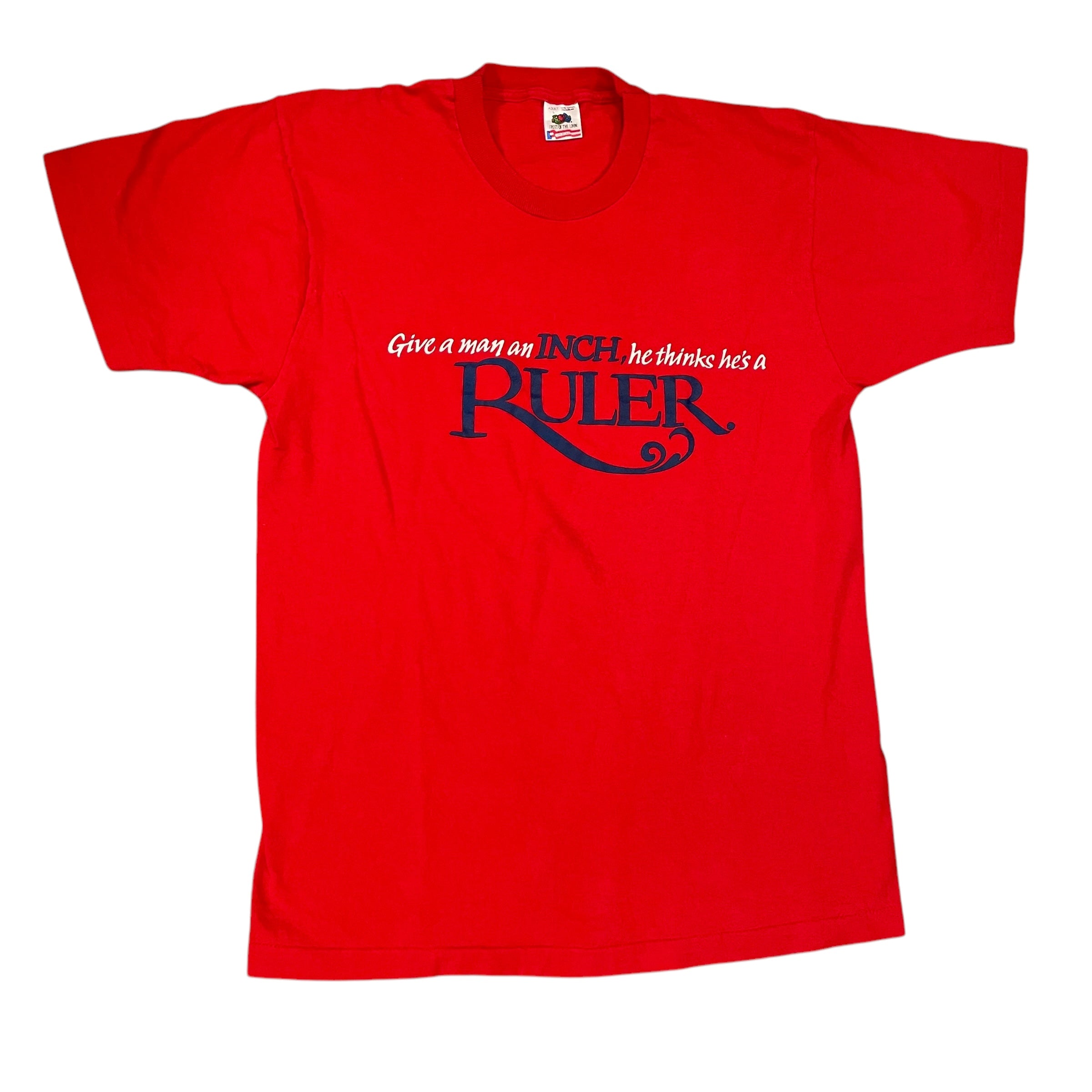 Virginia Slims "Give A Man An Inch" Vintage Graphic T-Shirt Made in USA - Wholesale boho from Black Market Vintage, Canada