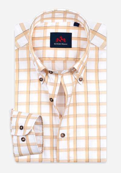 Camel Beige Checked Signature Twill Shirt - Wholesale boutique from British House, Egypt