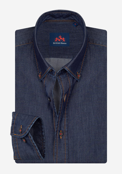 Crown Blue Washed Denim Shirt - Wholesale boutique from British House, Egypt