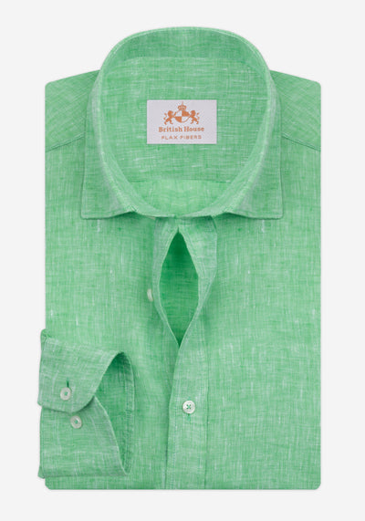 Palm Green Belgian Linen Shirt - Wholesale boutique from British House, Egypt