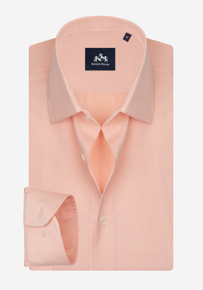 Peach Orange Stripe Piqué Shirt - Wholesale boutique from British House, Egypt