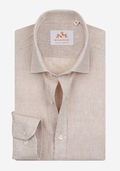 Sand Beige Belgian Linen Shirt - Wholesale boutique from British House, Egypt