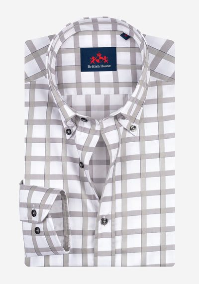 Steel Grey Checked Signature Twill Shirt - Wholesale boutique from British House, Egypt