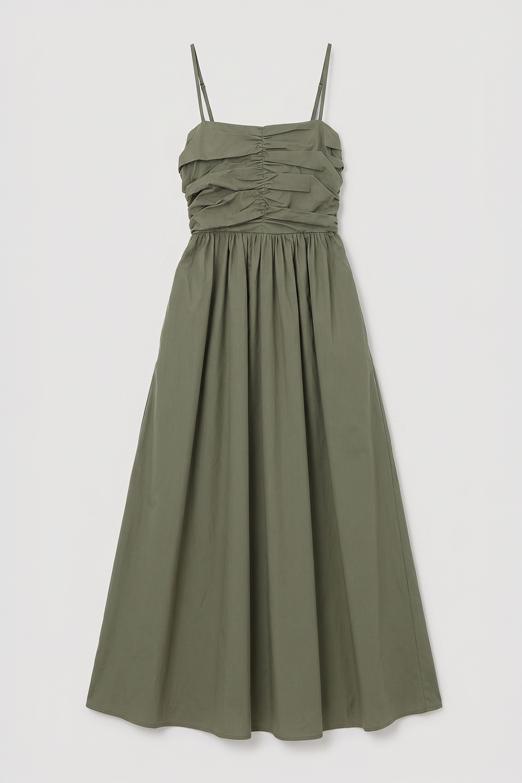 Drapeli Askılı % 100 Cotton Midi Elbise - Wholesale casual from BSL, Turkey
