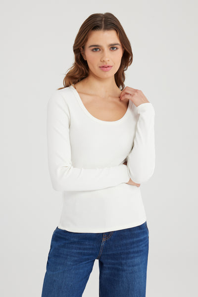Dora Scoop Neck Long Sleeve Tshirt - Wholesale budget from C.O.J. Denim, 
