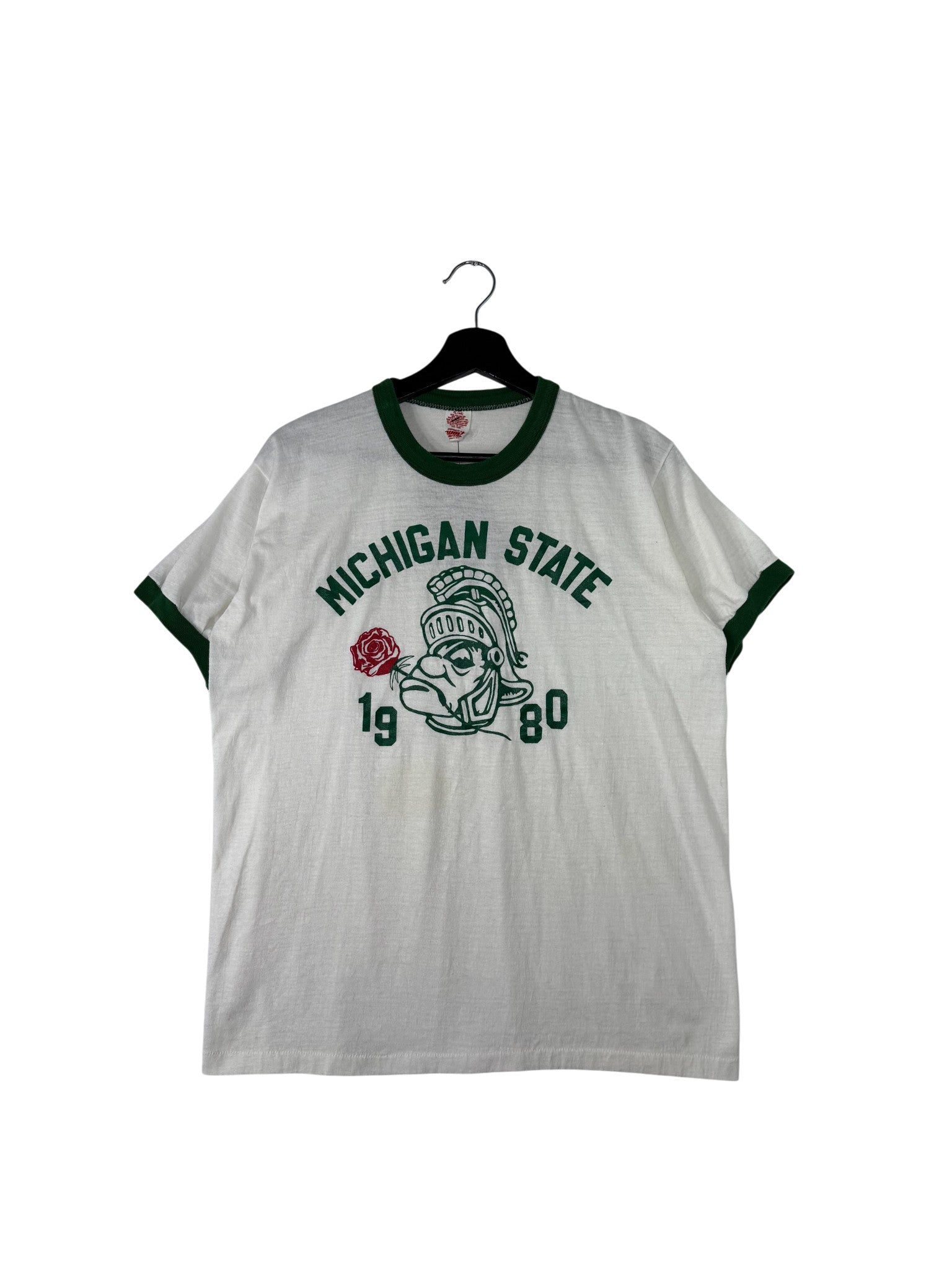 1980 Michigan State Ringer T-Shirt - Wholesale casual from Carole Thrift Shop, Canada
