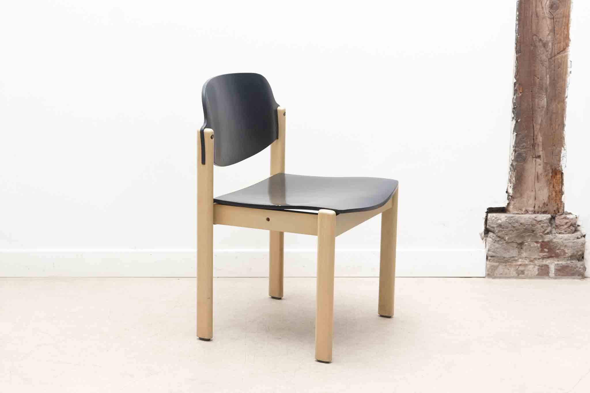 Chaise bois courbé années 70 Allemagne, noir et hêtre - Wholesale boutique from Cartel de Belleville, France
