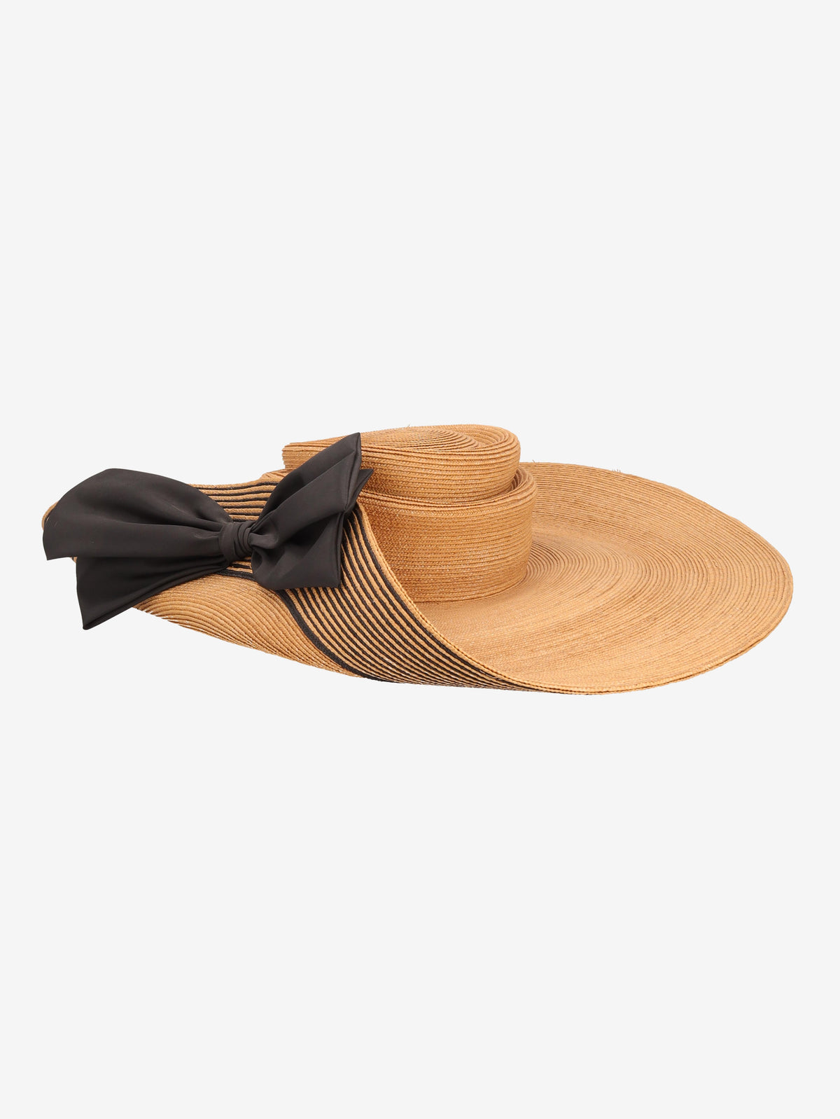 Vintage Big Straw Hat with Statement Bow - Wholesale accessories from Cavalli e Nastri, Italy