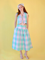 Maiden Skirt in Pink and Turquoise Check - Wholesale sustainable from CITIZEN VINTAGE, Canada