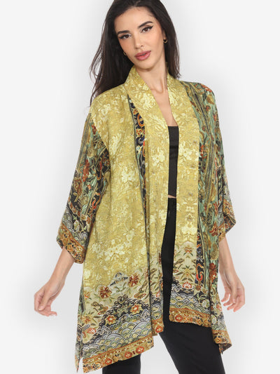 Embroidery from Antiquity Silk Kimono Jacket - Wholesale boho from Citron Clothing Inc., United States