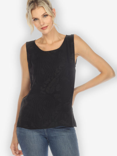 Solid Black Silk Blend Tank Top - Wholesale boho from Citron Clothing Inc., United States