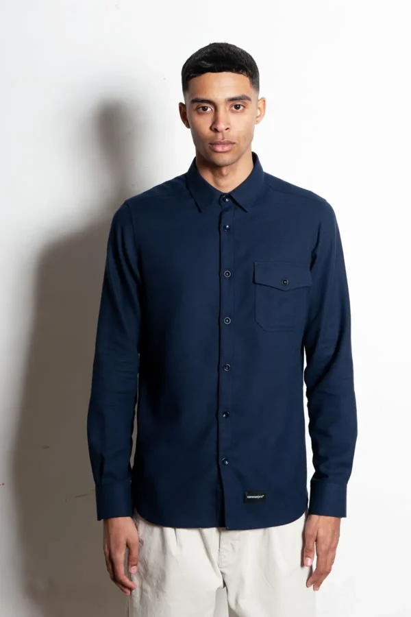 Duurzaam overhemd Hinas | navy blue - Wholesale boho from Common Era, Netherlands