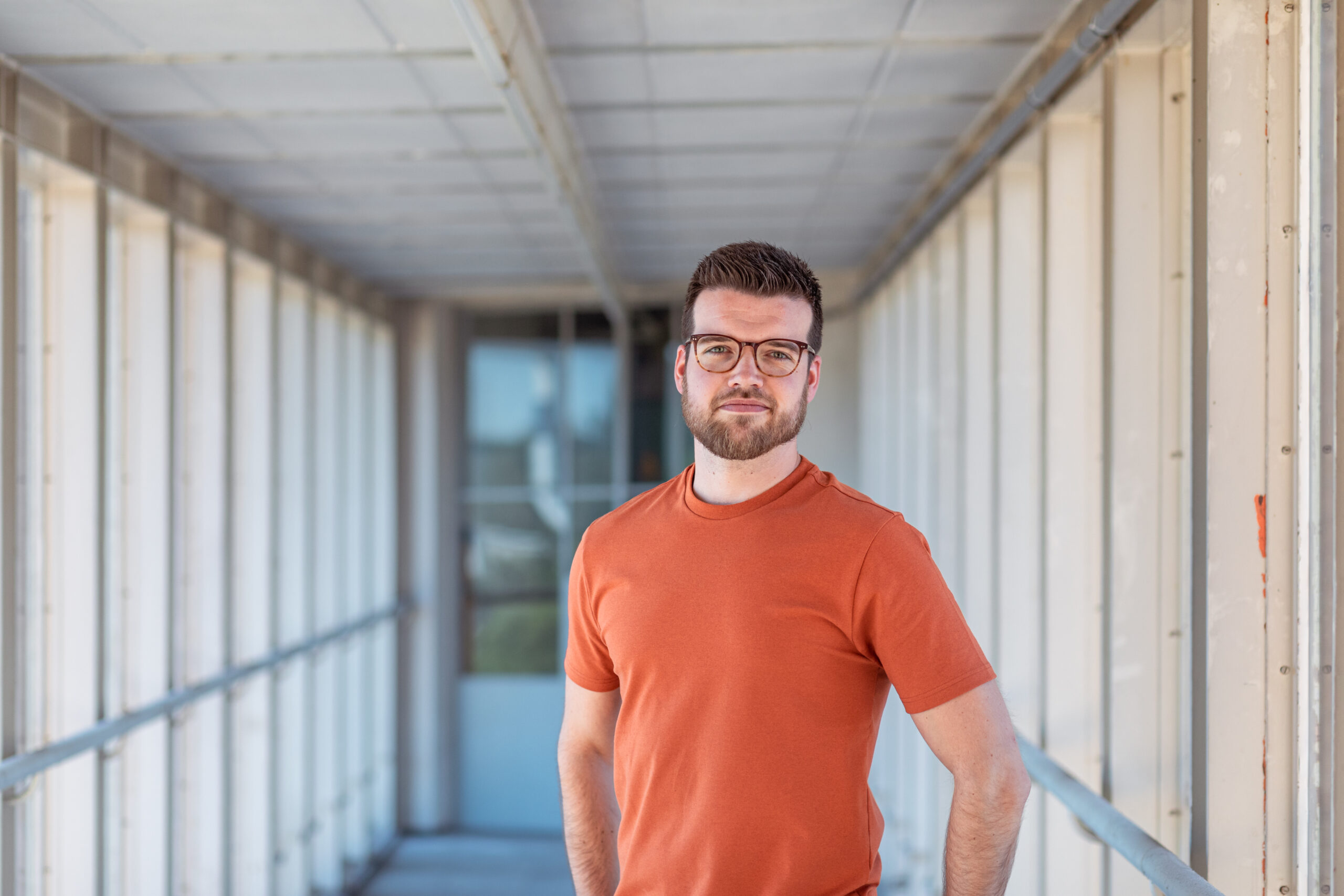 Jasper van den Dungen in burned orange shirt - Wholesale boho from Common Era, Netherlands
