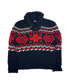 Polo RL Patterned Knitted Shawl Collar Sweater (L) - Wholesale boho from Concrete Matter, Netherlands