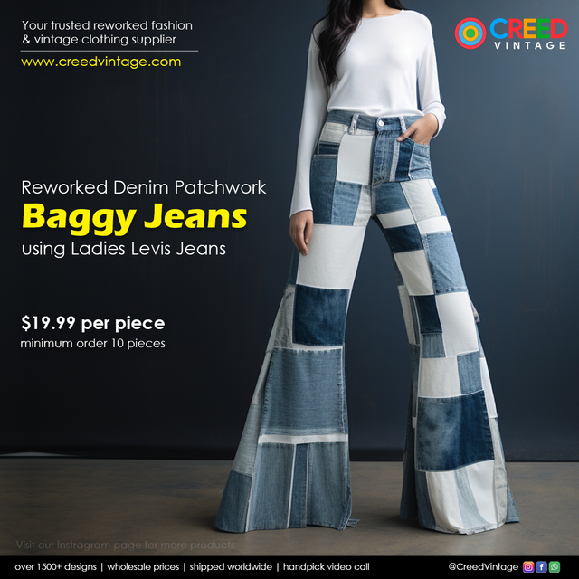 Reworked Baggy Jeans - Wholesale accessories from Creed Vintage, United States