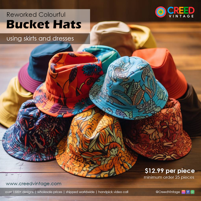 Reworked Bucket Hats - Wholesale accessories from Creed Vintage, United States