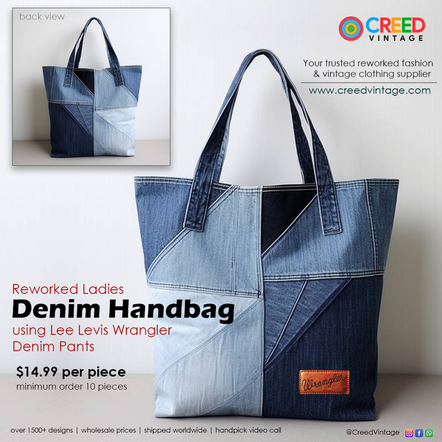 Reworked Denim Handbag - Wholesale accessories from Creed Vintage, United States