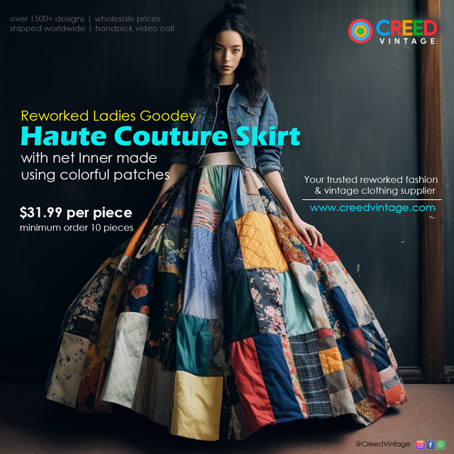 Reworked Haute Couture Skirt - Wholesale accessories from Creed Vintage, United States