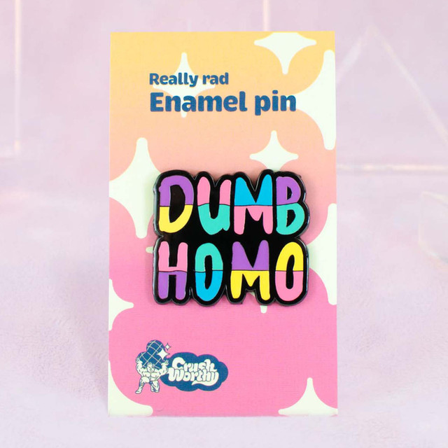 Dumb Homo Enamel Pin - Wholesale 00s from Crushworthy, United States