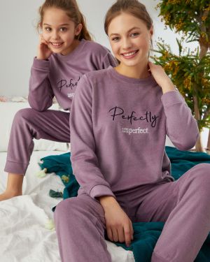 Anne – Kız Polar Pijama Takımı - Wholesale casual from Çuhadar İç Giyim, Turkey