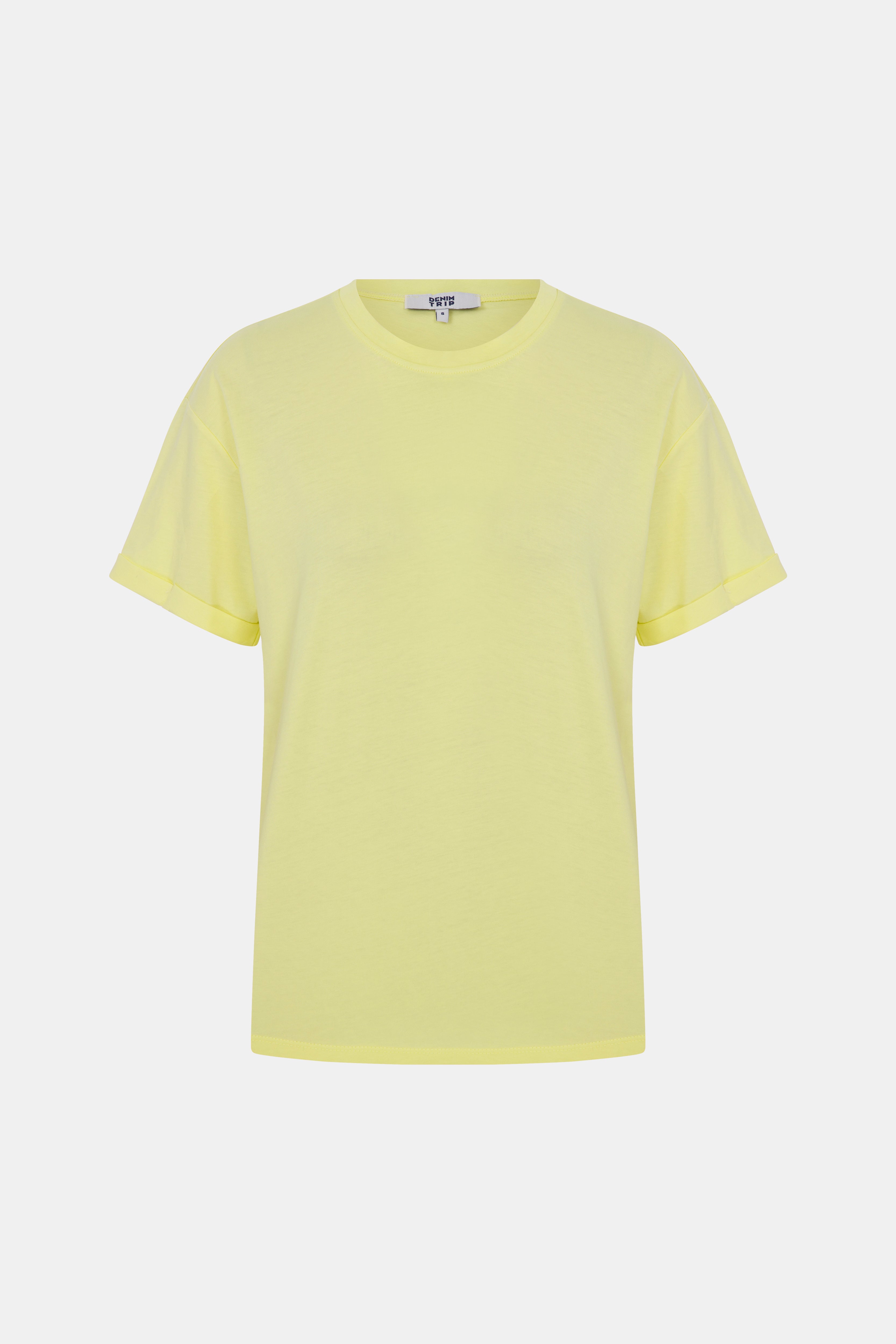 Regular Basic Sarı Kadın T-Shirt - Wholesale casual from Denim Trip, Turkey
