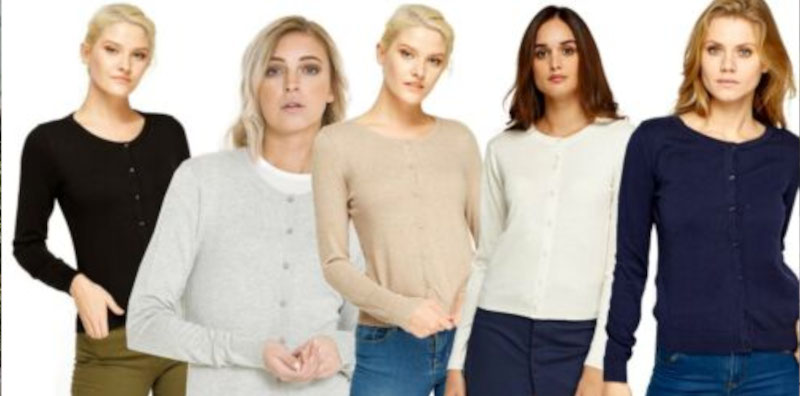 Women Ex H&M Cotton Fine Knit Button Cardigan Round Neck Long Sleeve Tops - Wholesale fashion from D&H Fashions Ltd, United Kingdom