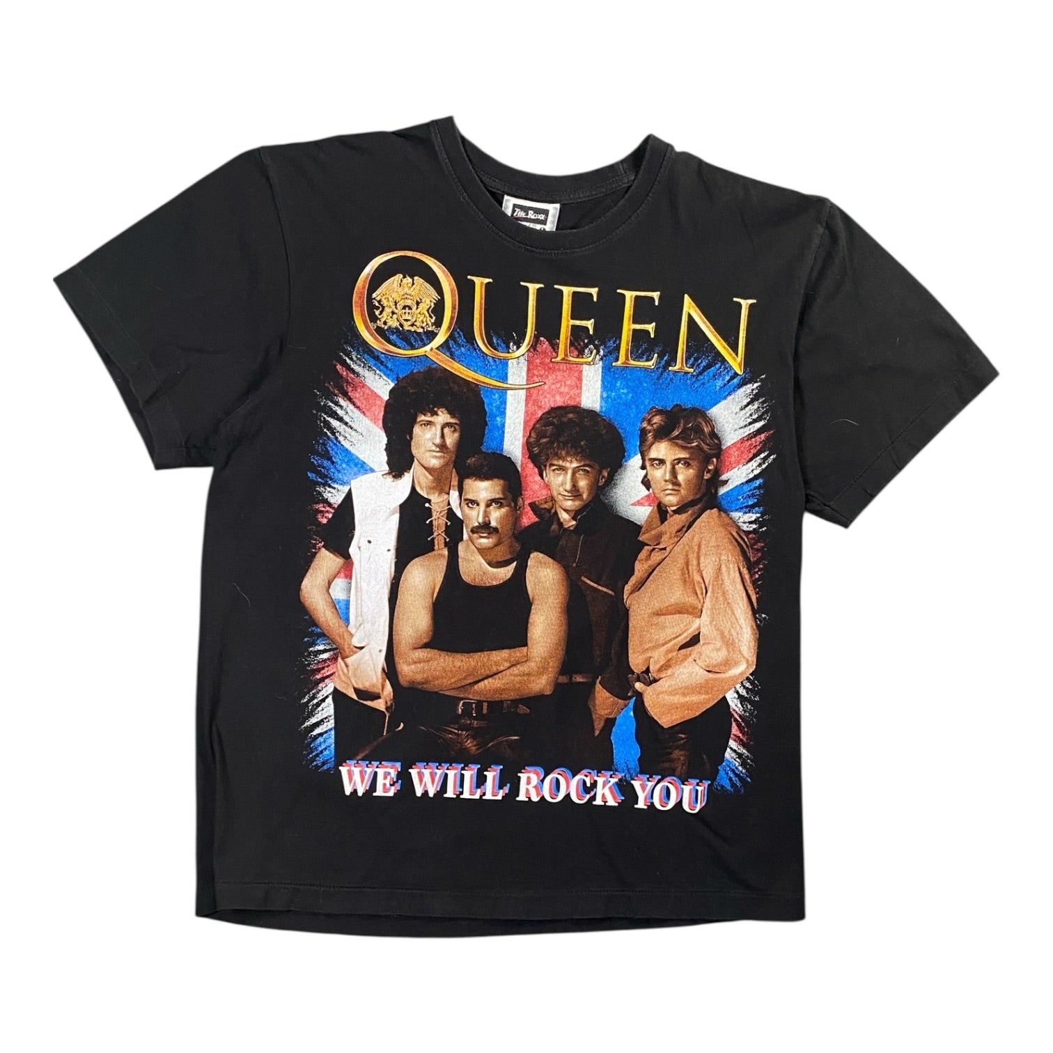 Vintage Queen 'We Will Rock You' Black T-shirt - Wholesale casual from Digg It Vintage, United Arab Emirates