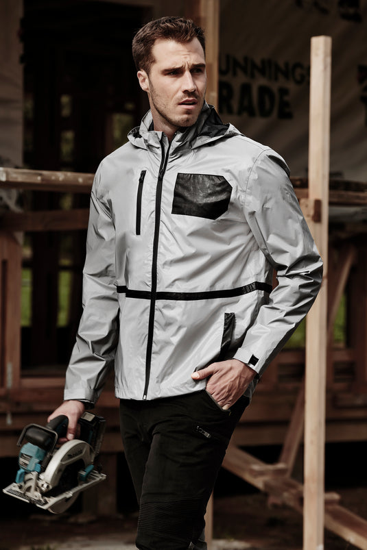 Wholesale ZJ380 Streetworx Reflective Waterproof Jackets Printed or Blank - Wholesale budget from Dori Apparel, New Zealand