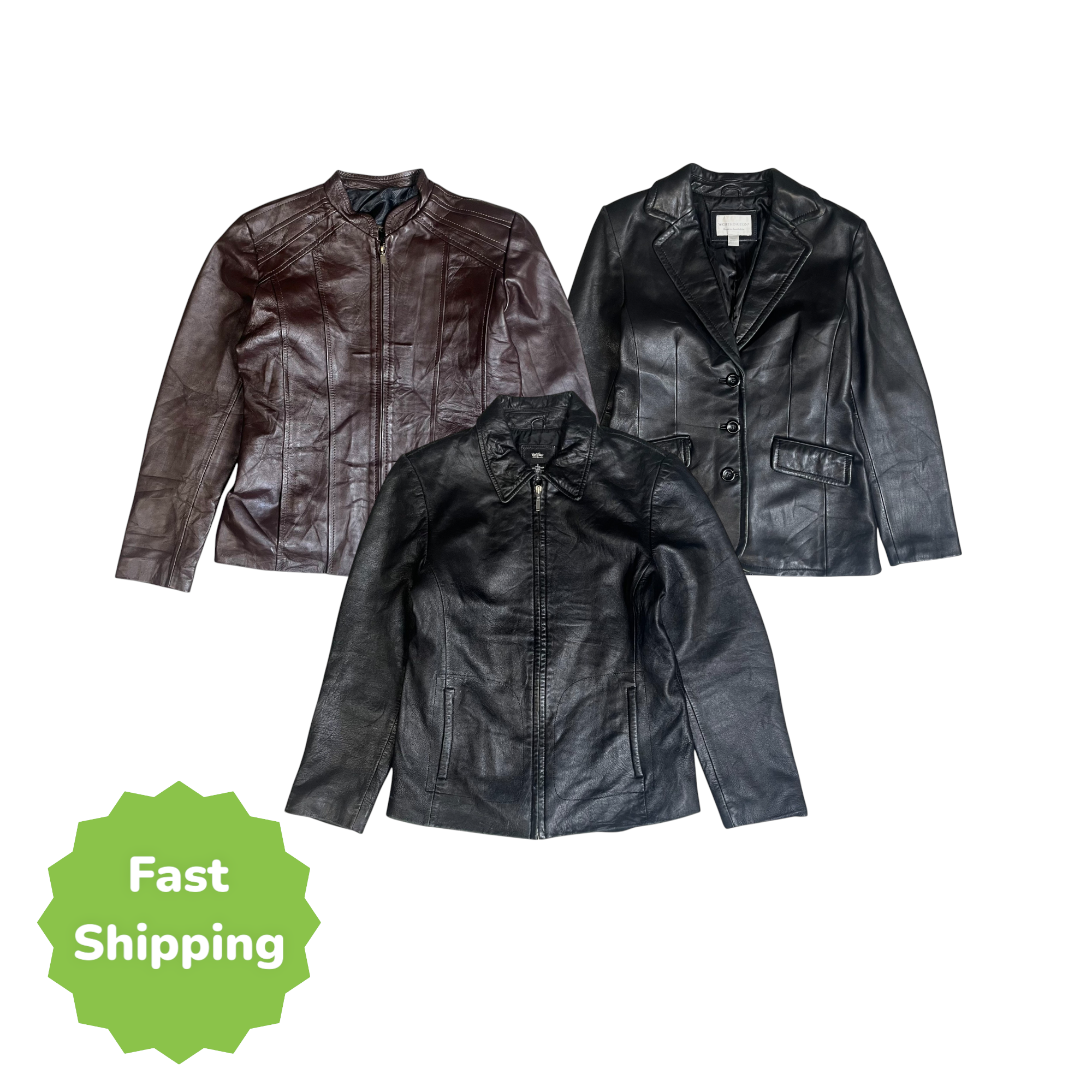 10 x Y2K Leather Jackets - Wholesale boho from Dublin Wholesale Vintage, Ireland