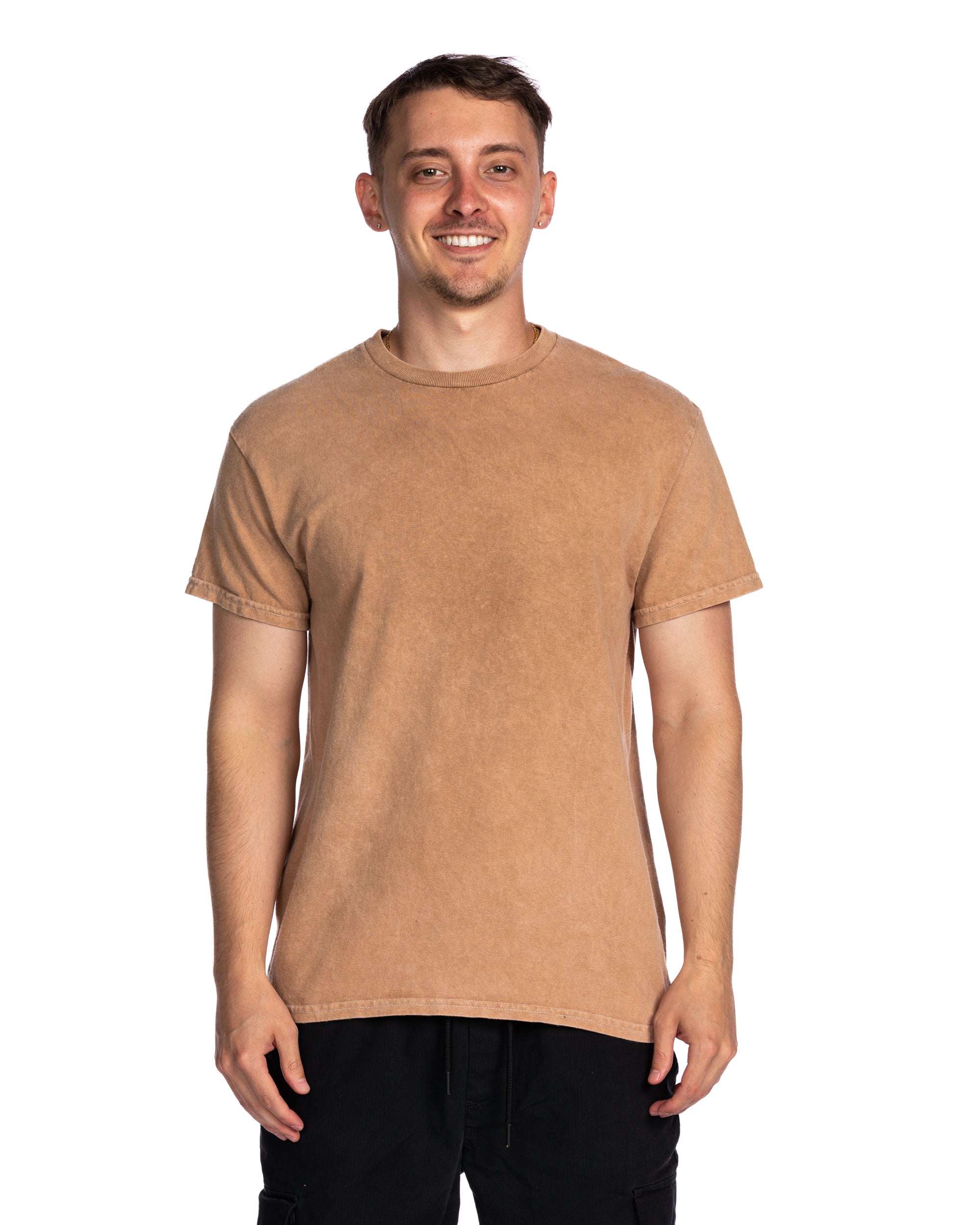 Mineral Wash Tee - Weathered Brown - Wholesale eco-friendly from Dyenomite Apparel Wholesale, United States