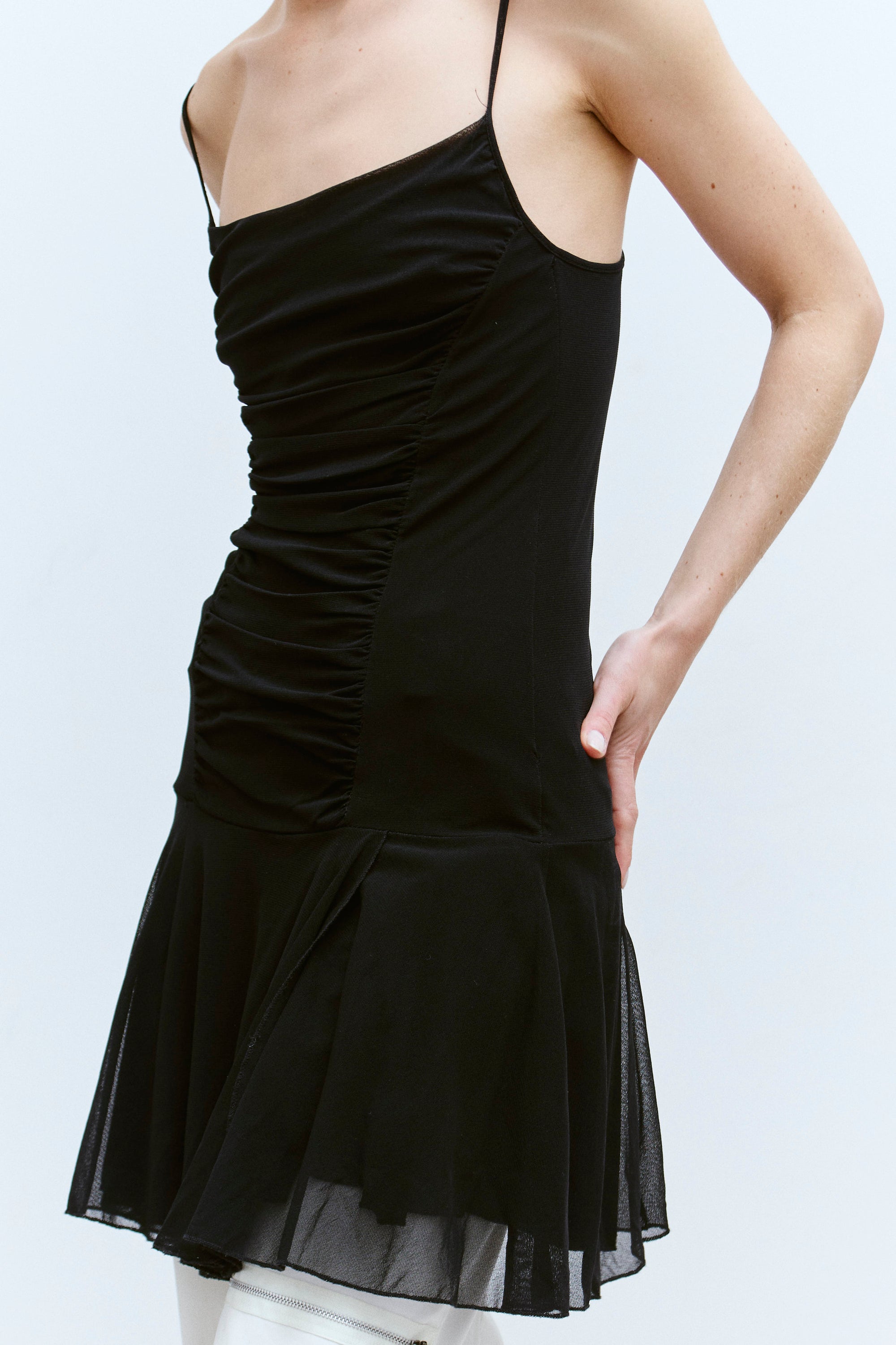 THE RUCHED CHIFFON MINI DRESS (XS/S) - Wholesale accessories from ENSO Vintage, Netherlands