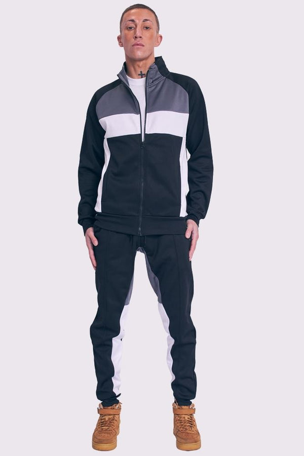 Panelled Zip-through Collared Tracksuit - Wholesale clothing from Europa Fashions, United Kingdom