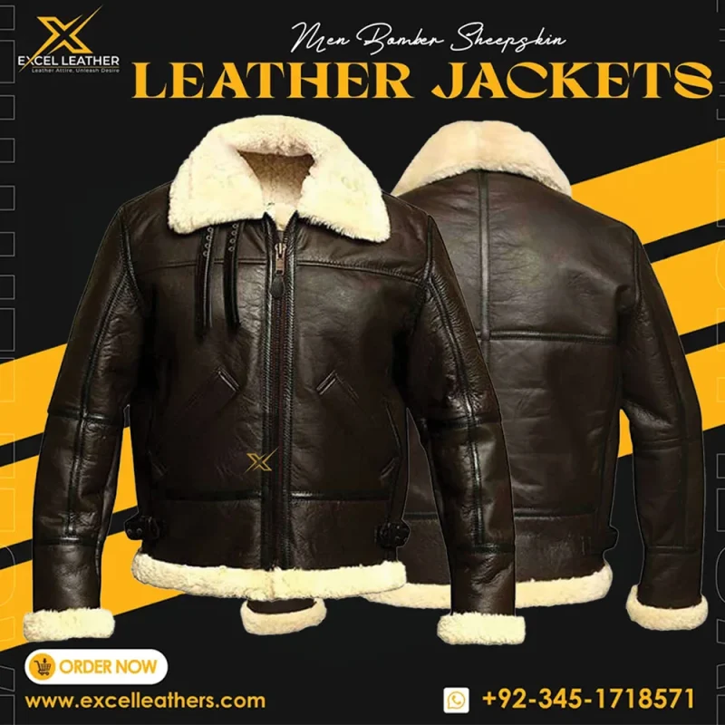 B3 Aviator Flight Bomber Genuine Shearling Leather Jacket - Wholesale boho from Excel Leathers, Pakistan