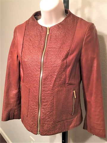 FENDI Authentic SMALL Cognac Woven Leather Jacket - $2,500 RETAIL - Wholesale budget from FABULUX, United States