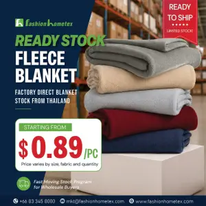 Ready Stock Fleece Blanket - Solid Color - Wholesale budget from Fashion Hometex, Thailand