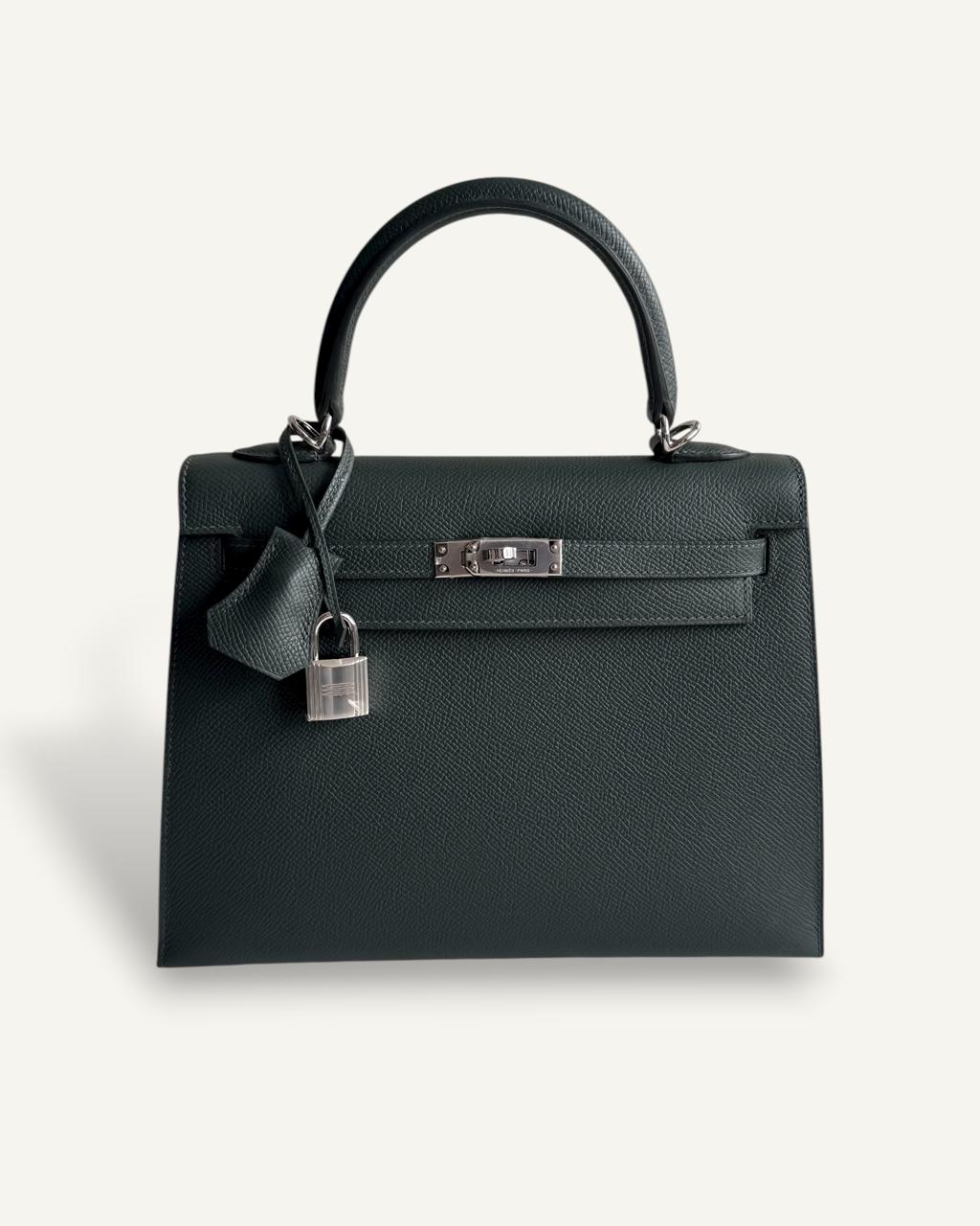 Bolsa Hermès Kelly 25 Epsom Vert Gris com Ferragens Palladium - Wholesale bags from Front Row, Brazil