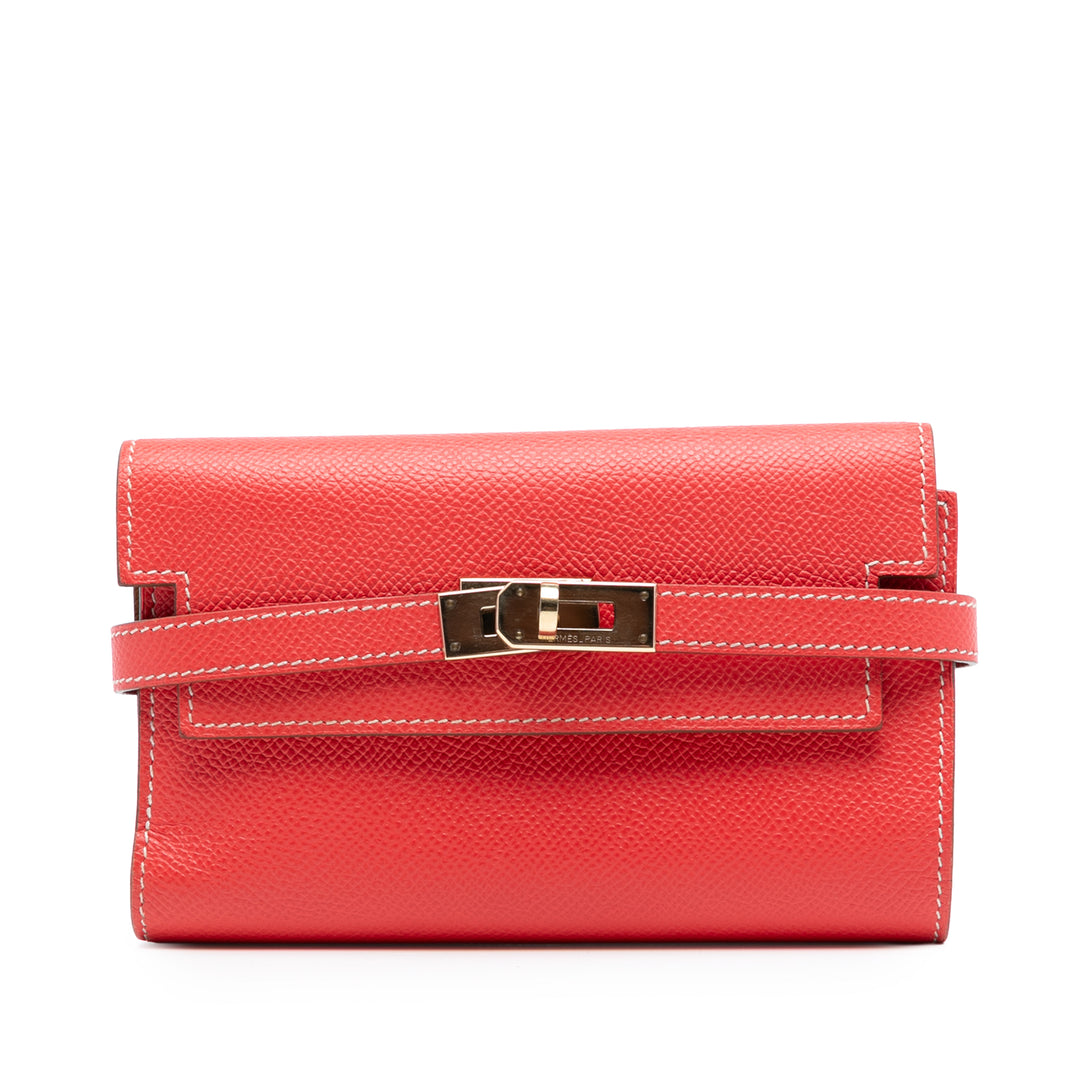 Hermès Kelly Depliant Portefeuille Epsom Rouge - Wholesale accessories from Gaby Paris, France