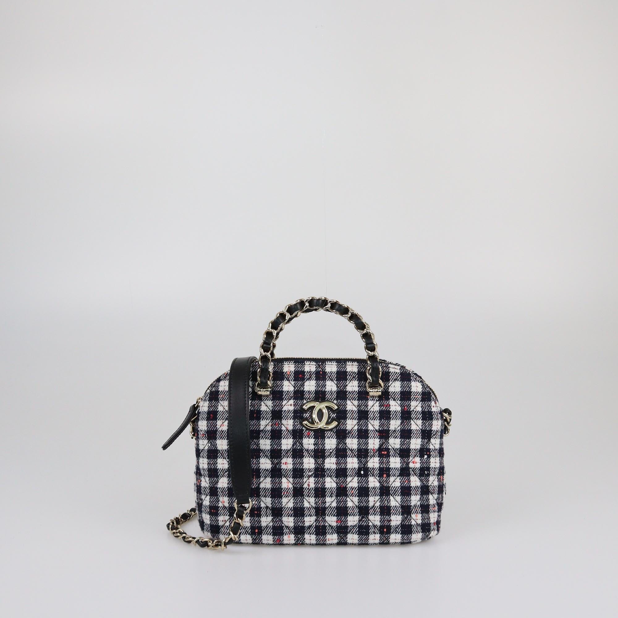 Chanel Black/White Multicolor Tweed Small Chain Satchel - Wholesale accessories from Garderobe, United Arab Emirates