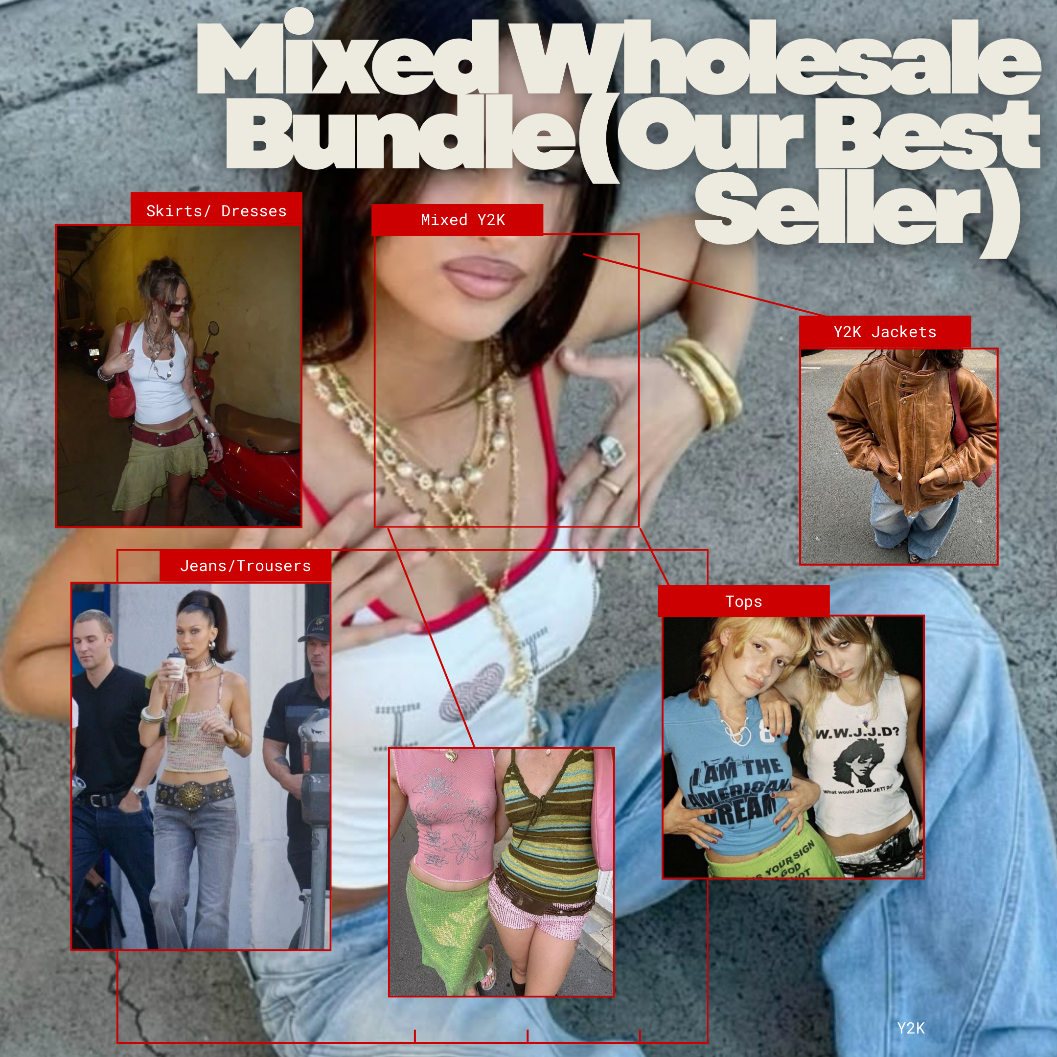 Mixed Y2K Women's Wholesale Bundle (Our Best Seller) - Wholesale retro from Girl Vintage Wholesale, United Kingdom