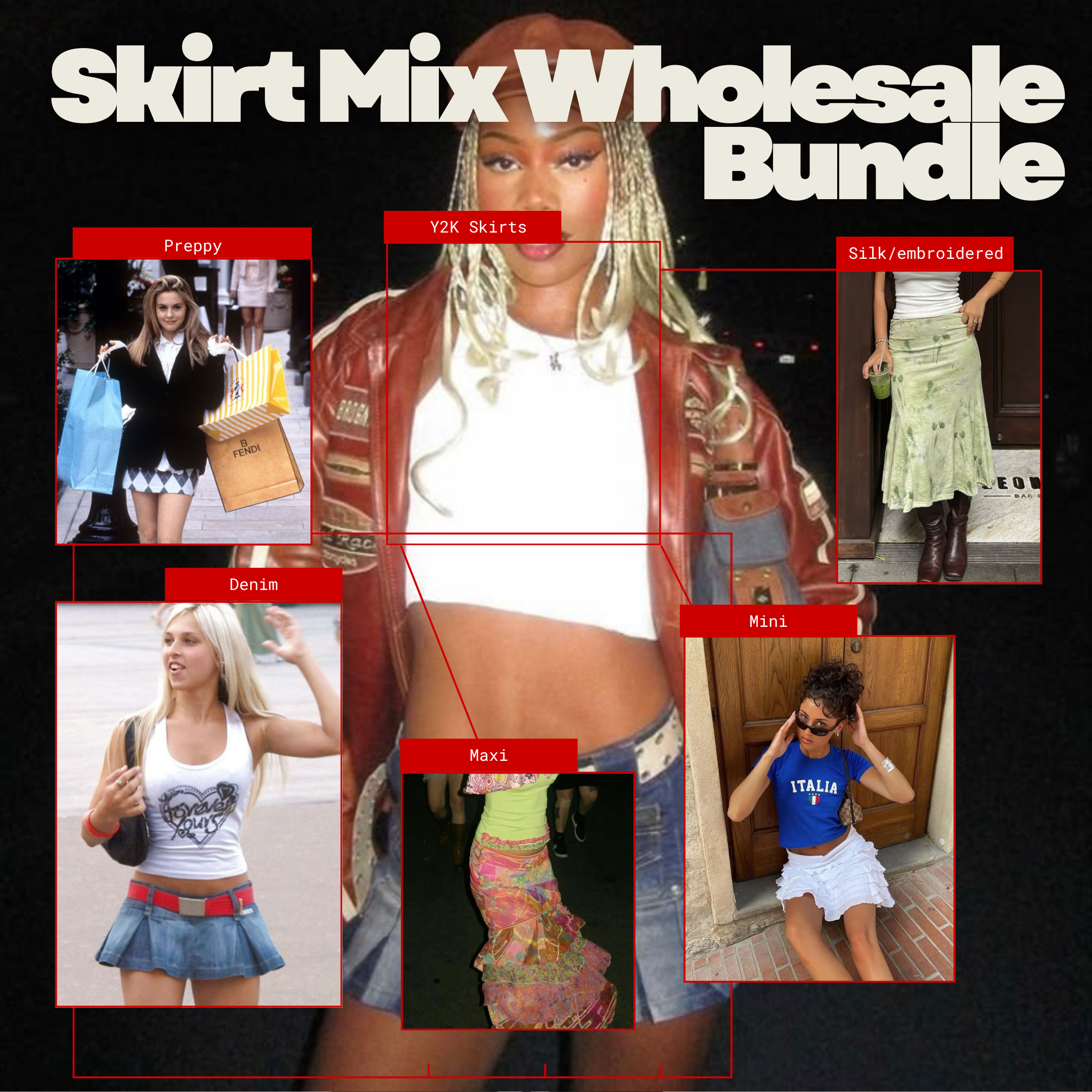 Skirts Mix Wholesale Bundle - Wholesale retro from Girl Vintage Wholesale, United Kingdom